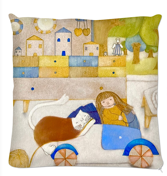 Coussin.Collection Madalune et Ninor. Illustrations Etolessence