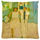 Coussin.Collection je peins en BONHEUR. Peintures Etolessence.