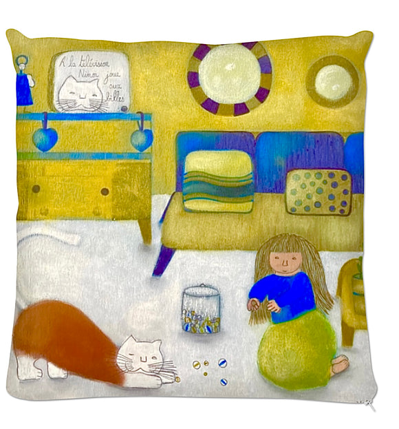 Coussin.Collection Madalune et Ninor. Illustrations Etolessence