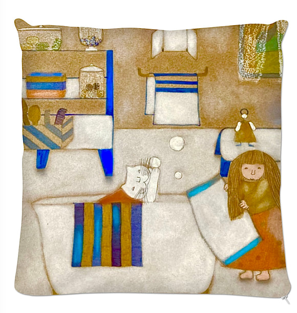 Coussin.Collection Madalune et Ninor. Illustrations Etolessence