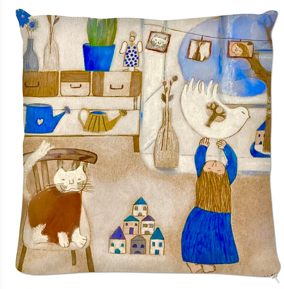 Coussin.Collection Madalune et Ninor. Illustrations Etolessence